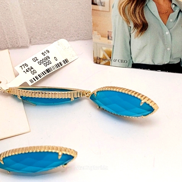 Kendra Scott Harrah Earrings Blue Azure NWT - Picture 5 of 11